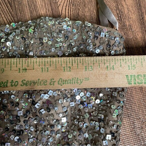 BG Haute silver all over sequin strapless evening prom gown size 2 - Picture 12 of 16